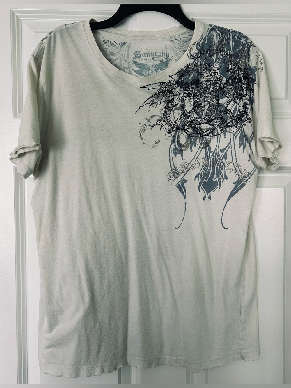 Monarchy Graphic Crewneck Tee with Graphic Design Front and Back